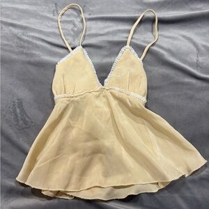 Kimchi Blue Cream Tank Top with White Trim